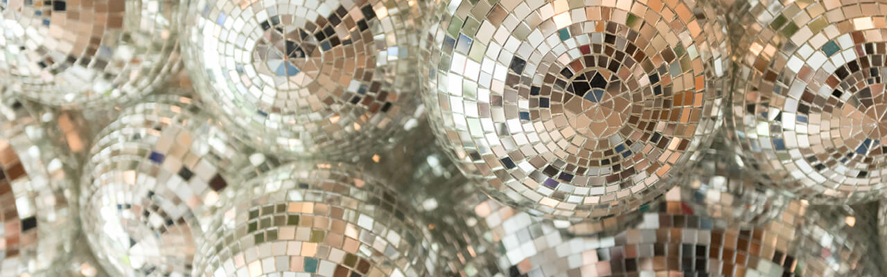 Image of Multiple Disco Balls Close Up